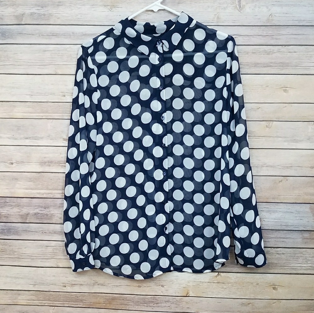 Liz Claiborne Womens Sheer Dress Shirt Size M